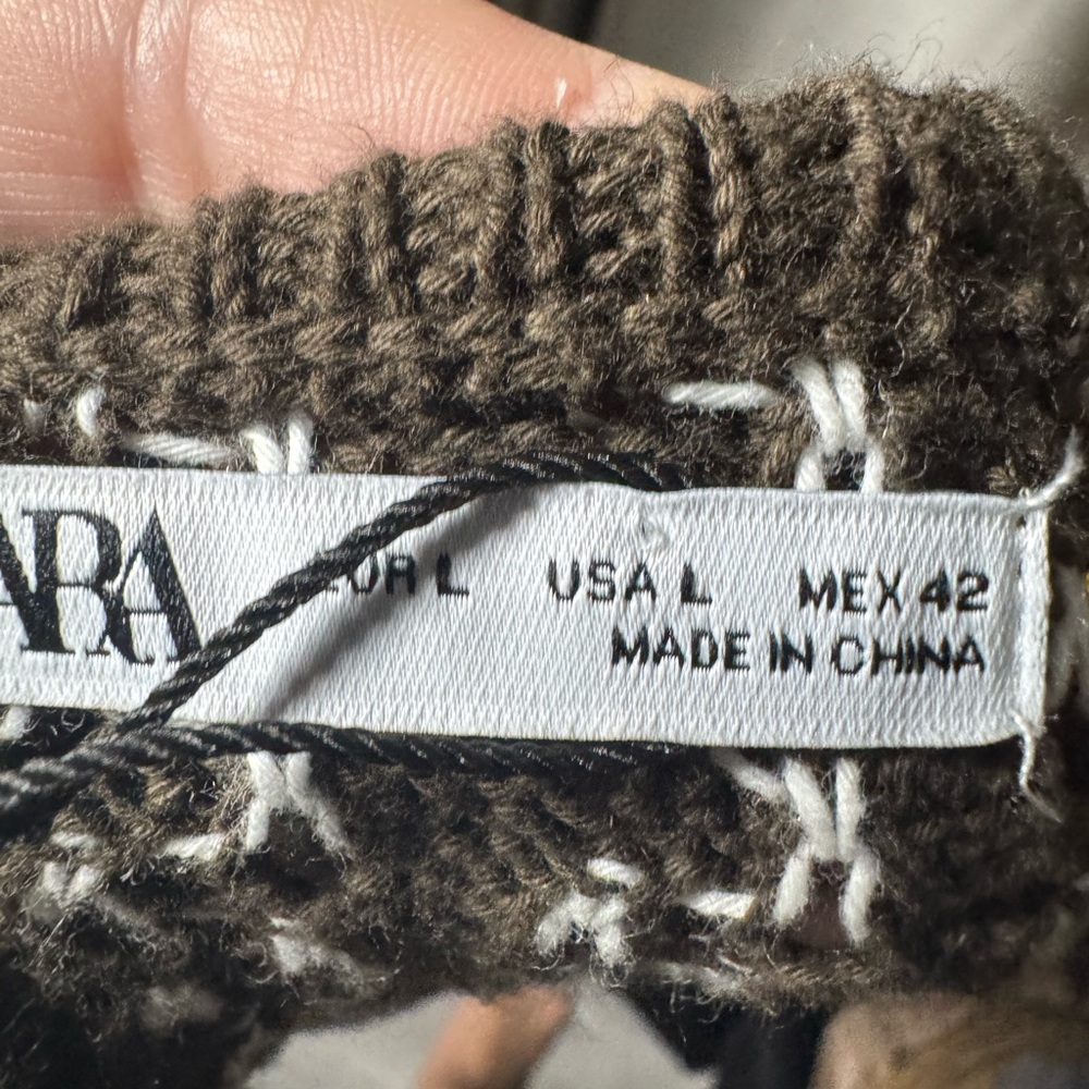 Zara Brown and White Knit Top - Picture 2 of 5